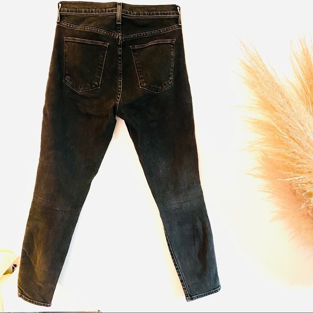 Gap Button Fly Washed Black Dark Grey Skinny High… - image 5